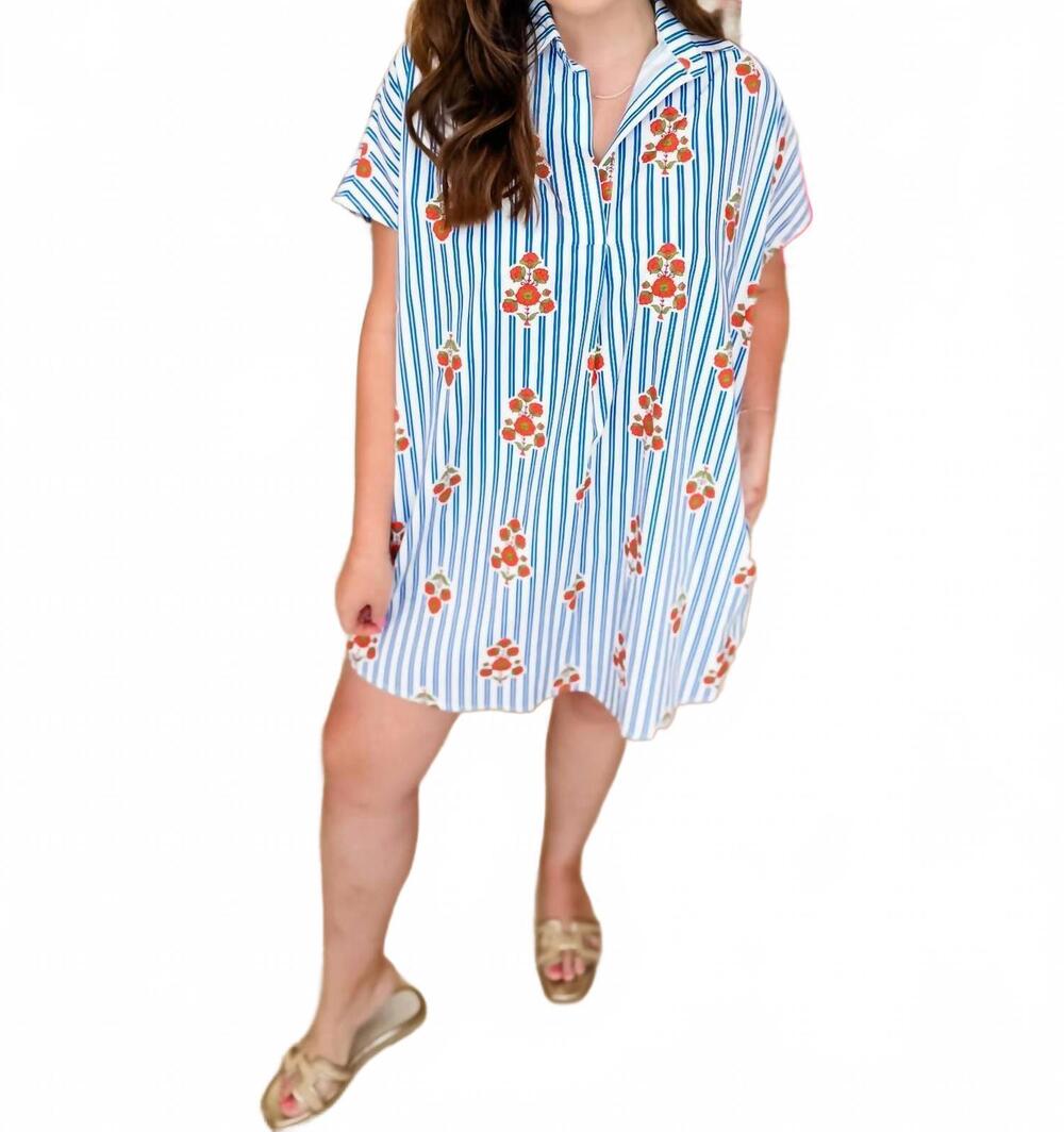 NEW KARLIE pretty and patriotic mini dress in blue